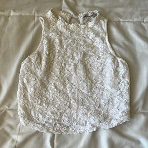 white lace crop top. Size small